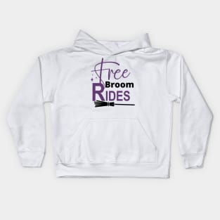 Free Broom Rides. Funny Halloween Design. Witches. Kids Hoodie